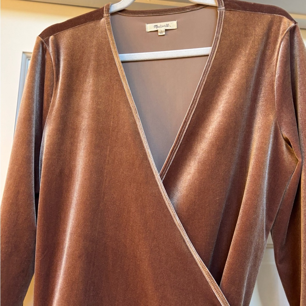 Madewell Velvet Ballet Wrap Top EUC